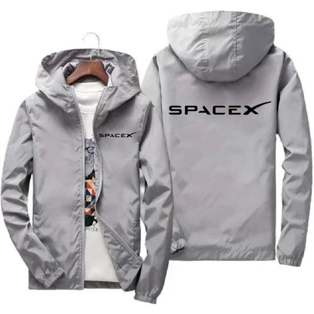2024 New Mens SpaceX Space X Logo Hoodies Printing Casual Spring and Autumn Protective Racing Suits Sport Zipper Jacket Coats