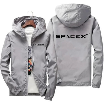 2024 New Mens SpaceX Space X Logo Hoodies Printing Casual Spring and Autumn Protective Racing Suits Sport Zipper Jacket Coats