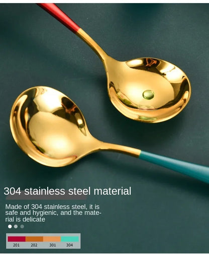 Eco Friendly Dinnerware Set, Portable Cutlery Sets With Case, Silverware Sets, 304 Kitchen Accessories Fork Spoon Gold Knife