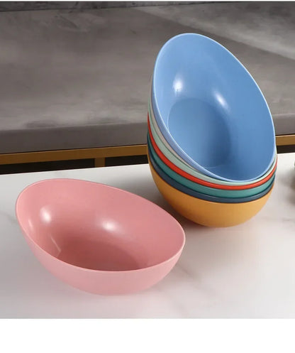 Sale Eco Friendly Wheat Straw Bowl Large Kitchen Fruit Salad Vegetable Dish Creative Microwavable Food Bowl for Household Use