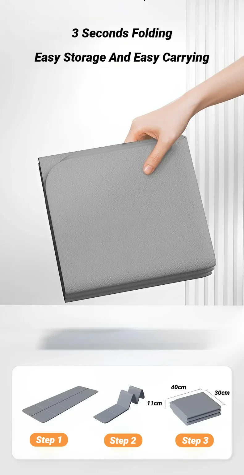 Foldable Yoga Mat Eco Friendly Tpe Folding Travel Fitness Exercise Double Sided Non-Slip For Pilates & Floor Workouts