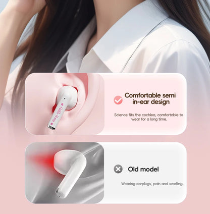 EBL19 Tws Wireless Bluetooth Headset Transparent Case Cute Hello Kitty Design Stereo Sound Earphones for All Smartphones