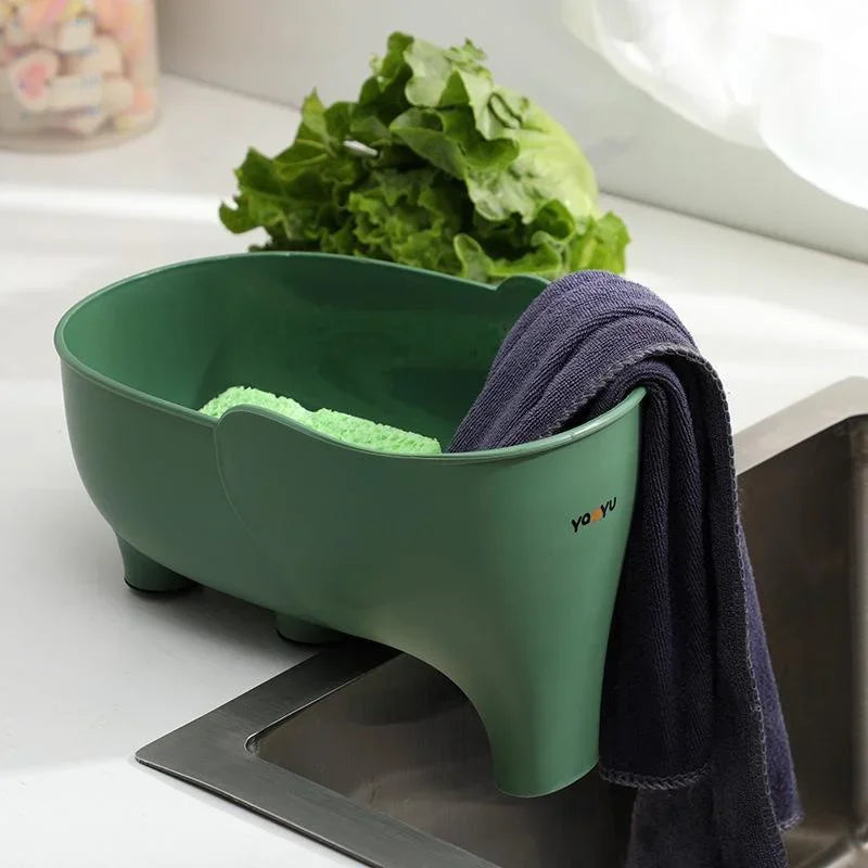 Kitchen Sink Filter Drainage Filter Basket Dry Wet Separation Garbage Filter Elephant Shaped Hanging Vegetable Washing Basket