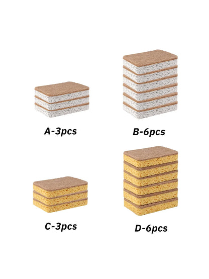 Biodegradable compostable cellulose and coconut scrubbing sponge -6 eco-friendly sponge tableware pieces