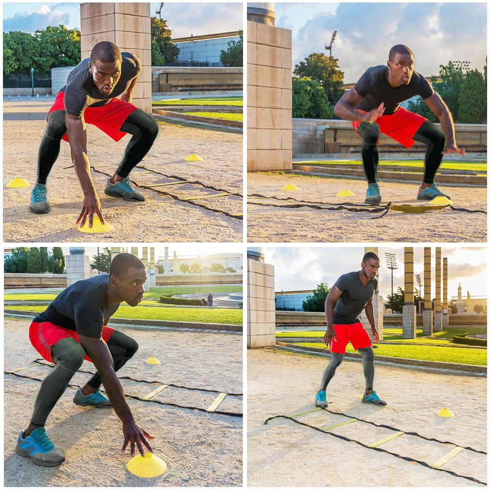 Agility Training Football Soccer Equipment, Fitness Training Disc Cones Ladder Chute Running Umbrella for Speed Balance Footwork