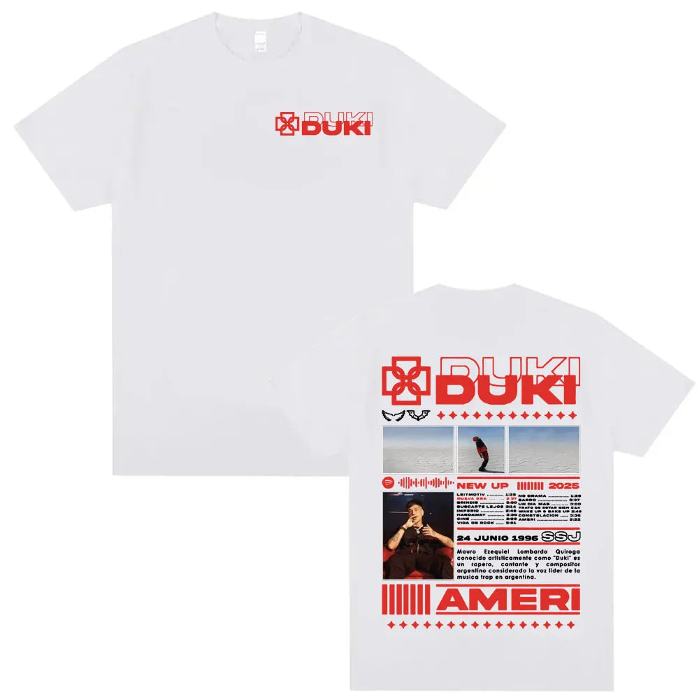 Rapper DUKI SSJ Ameri 2025 Tour Merch T Shirt Men Women Harajuku Vintage Gothic Clothes T-shirts Casual Cotton Oversized T-shirt