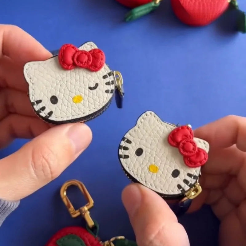 Hello Kitty Keychain Anime Keying Bag Pendant Car Key Accessories Headphone Protective Case Cartoon KT Cat Ornament Girls Gifts