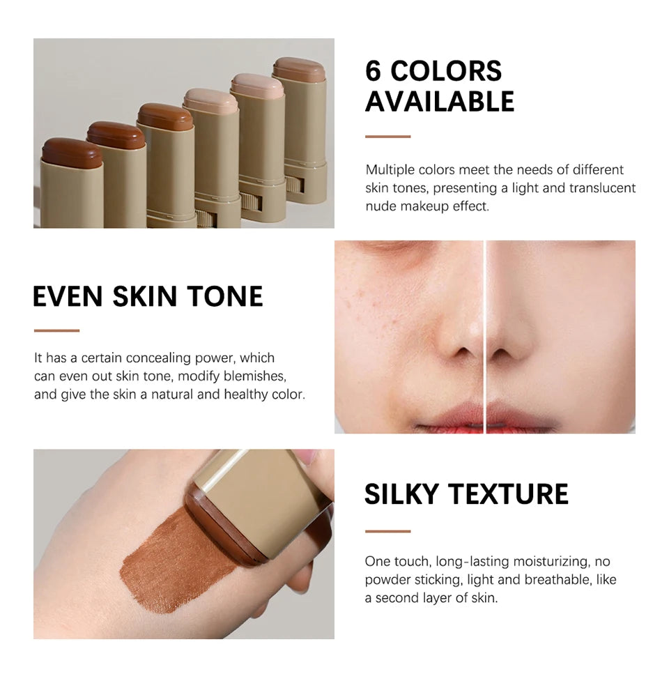 Eraser Foundation Stick Stick Serum Boosted Skin Tint Foundation Stick Smooth Plumper Hight Coverage Travel Flawless Foundation