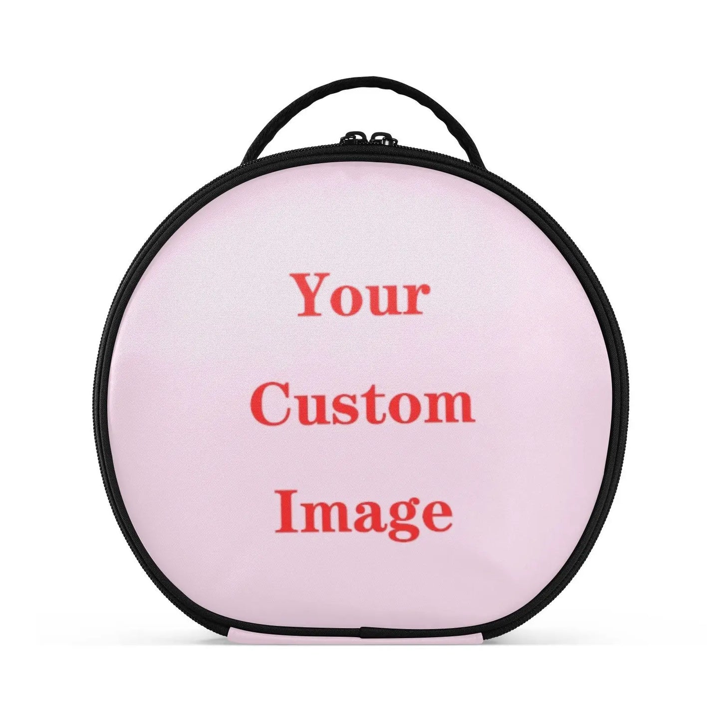 Round hard partition Cosmetic Bag Organizer Women Travel Make Up Customized Pattern Cosmetics Suitcases Makeup Toiletry Bag New