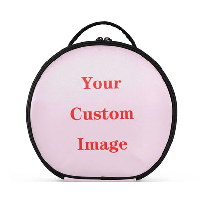 Round hard partition Cosmetic Bag Organizer Women Travel Make Up Customized Pattern Cosmetics Suitcases Makeup Toiletry Bag New