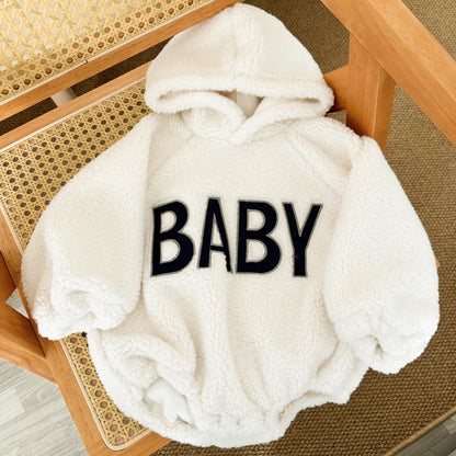 Baby Boy Clothes Newborns Fashion Hooded Romper Autumn Winter Toddler Girls Smooth Warm Sweater Tops Pants  BodySuit 0-18 Months