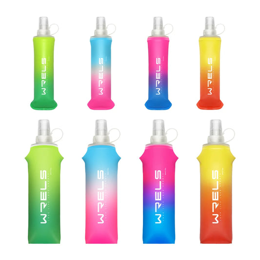Sport Water Bottle TPU Folding Soft Flask Drink Portable Water Bottle High Flow Running Hiking Bicycle Fitness Water Bag