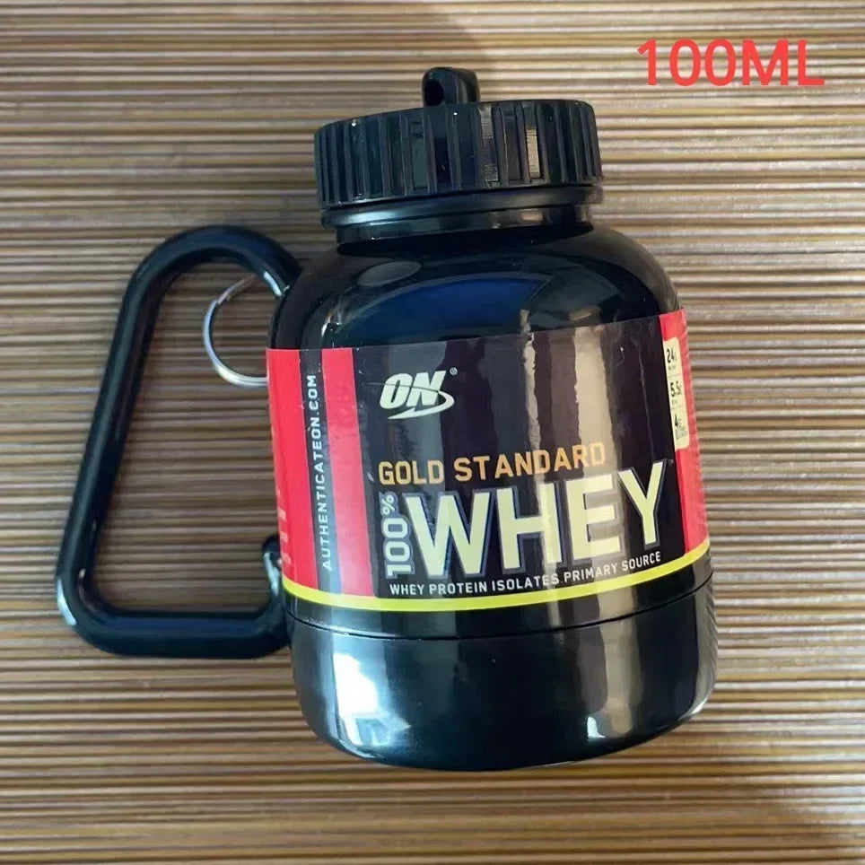 100ML Portable Protein Powder Bottle With Whey Keychain Health Funnel Medicine Box Small Water Cup Outdoor camping Container