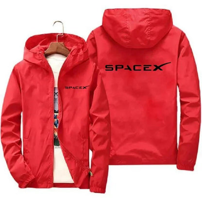 2024 New Mens SpaceX Space X Logo Hoodies Printing Casual Spring and Autumn Protective Racing Suits Sport Zipper Jacket Coats