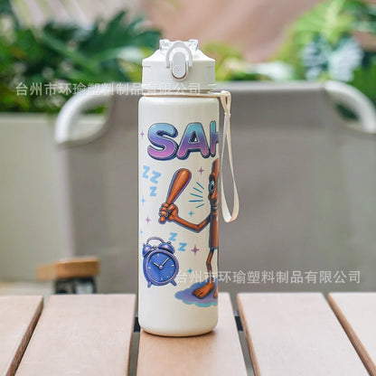 750ML Italian Brainrot Water Bottle Outdoor Drinking Cartoon Sports Cups Tung Tung Tung Sahur Tralalero Tralala Christmas Gift