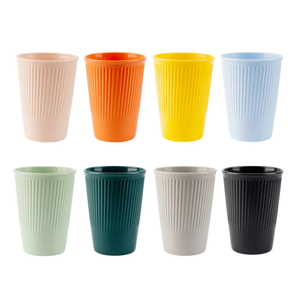 Eco-Friendly Wheat Straw 6Pcs/Set Unbreakable Multi-Purpose Drinking Cups Biodegradable Round Toothbrush Cup BPA-Free