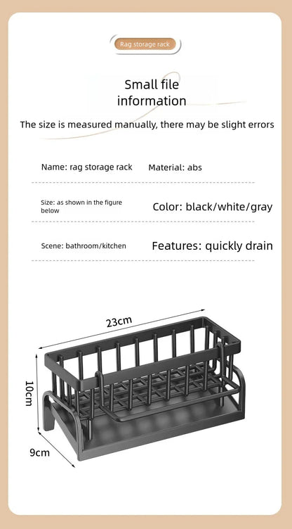 Kitchen Spice Storage Shelf with Drainage Rack, Installation Sink Organizer, Tap-Mounted Shelf for Home Kitchen Accessories