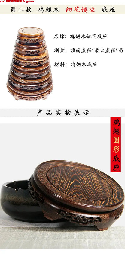 Eco-friendly Wooden Plant Stand Exquisite Carved Bonsai Holder Vase Flower Pot Sorting Table Shelf Home Decoration Wood Pedestal
