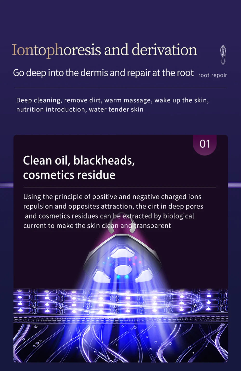 Portable Beauty Device Ems R&f Home Use Face Beauty Purple Facial Beauty Device skin care