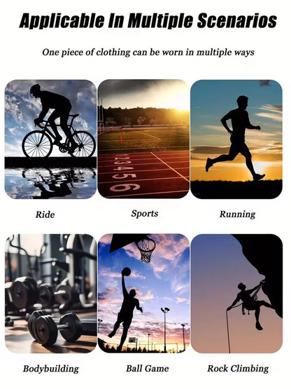 Men's Cross Print High Neck Breathable Training T-Shirt Quick-drying Long Sleeve Fitness Workout Stretch Tight Top S-3XL