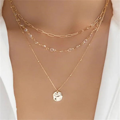 Small Niche Design Hollowed Out Rectangular Oval Metal Fashion High-End Clavicle Chain Necklace Accessories For Women