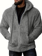 7 Color Option Men Fleece Hoodie Coats Autumn Winter Tie Collar Pocket Soft Flurry Fleece Zip Up Sweatshirt FYY-90090