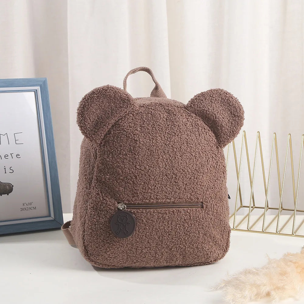 Custom Bear Backpacks Personalized Unique Name For Kids Travel Rucksacks Soft Shoulder Straps Cute Bear Shaped Shoulder Bags