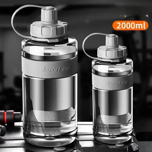 2 Liter Big Water Bottle With Straw 2L/1.5L/1L Large Capacity School Gym Sports Drinking Bottles Fitness botella de agua 물병