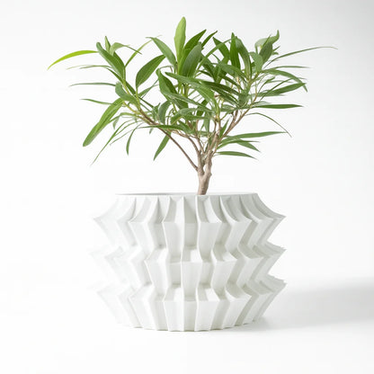 3D Printed Eco-Friendly Irregular Geometry Plant Pot Textured Lines Biodegradable maceta for Home Decoration  Sustainable Gift