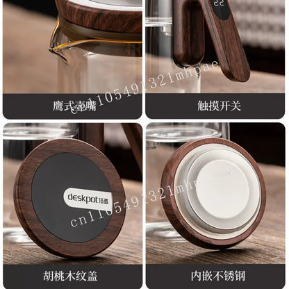 Smart Electric Automatic Glass Water Bottle intelligent timing teapot full glass inner tank automatic tea infuser