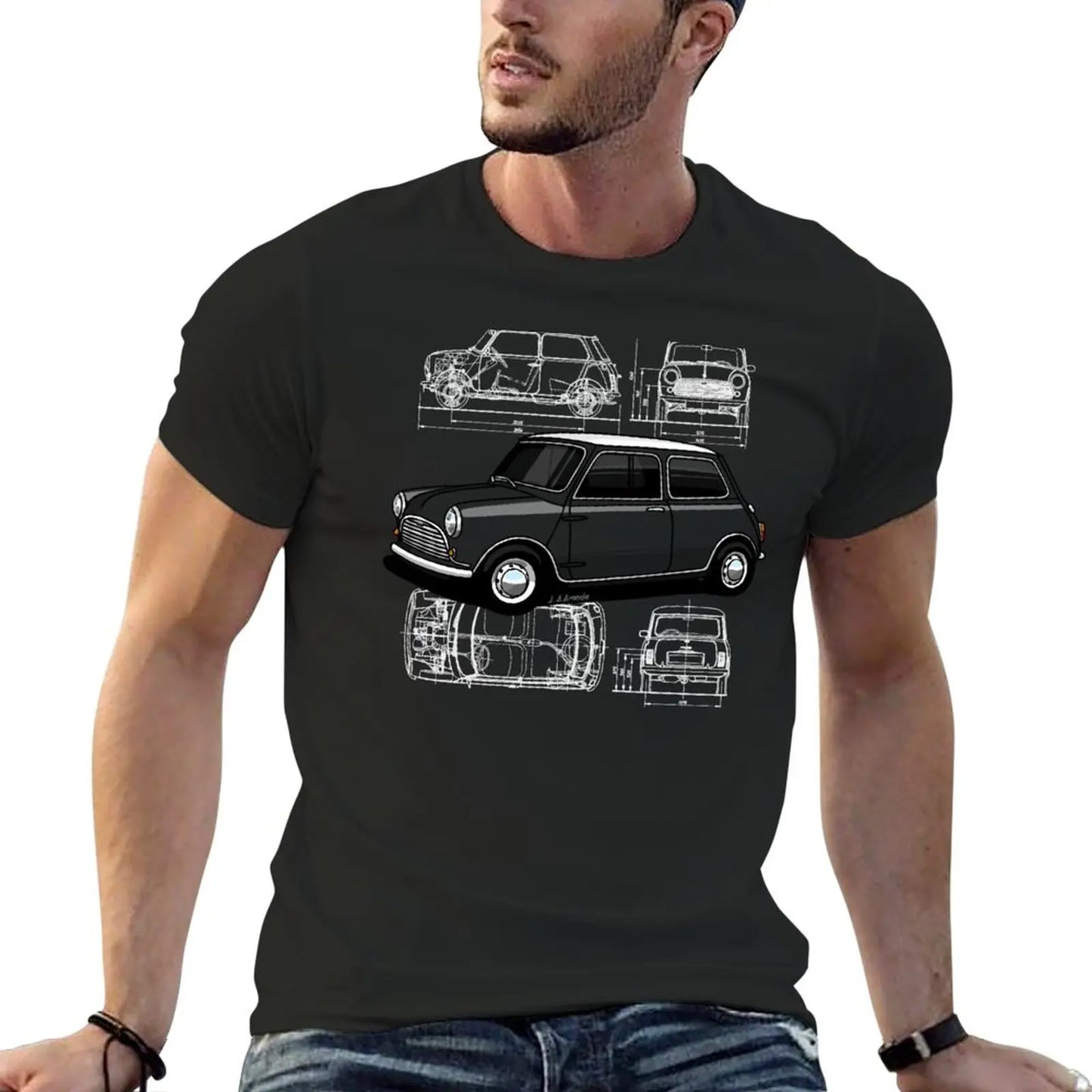 Copia de My drawing of the first utility vehicle to win the Monte Carlo Rally T-Shirt tops plus size tops men t shirts