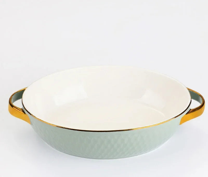 Baking Tray, Rectangle Oval, Ceramic Glaze, Baking Pan, Barbecue Salad Plate, Oven Kitchen Ware