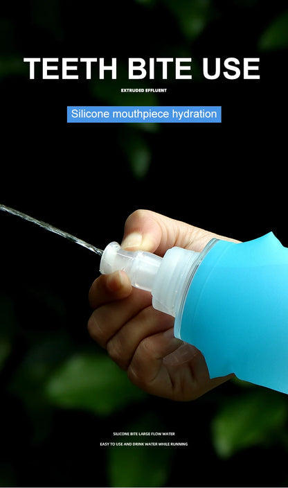 Sport Water Bottle TPU Folding Soft Flask Drink Portable Water Bottle High Flow Running Hiking Bicycle Fitness Water Bag