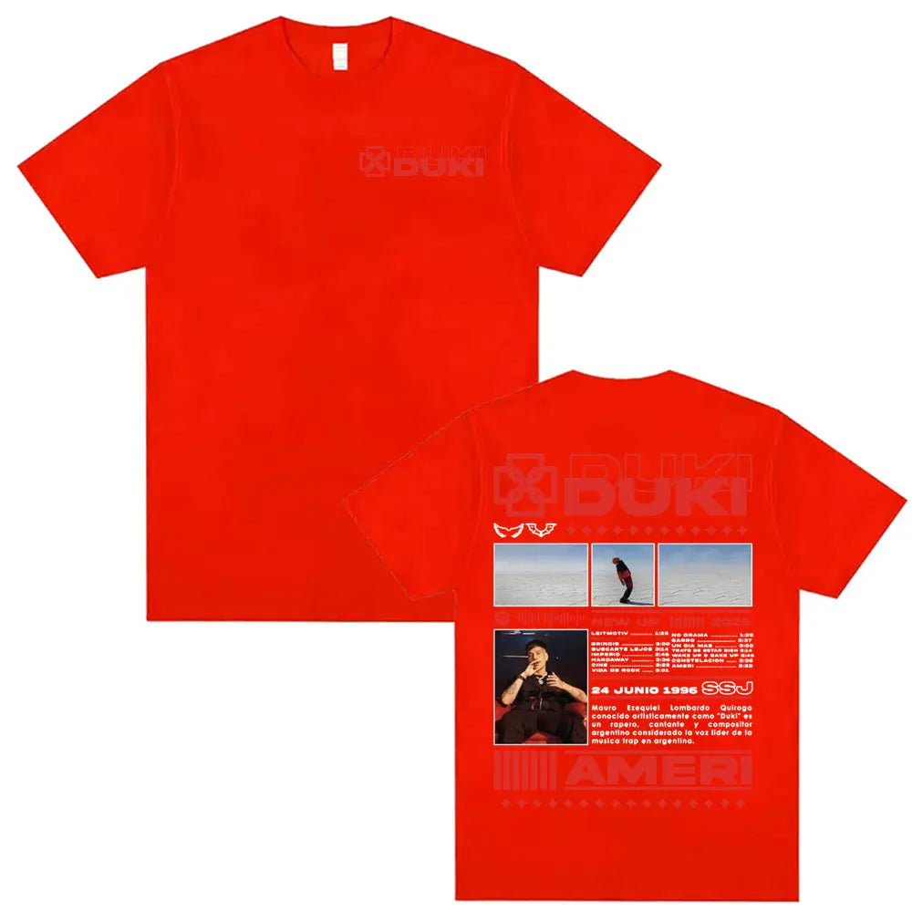 Rapper DUKI SSJ Ameri 2025 Tour Merch T Shirt Men Women Harajuku Vintage Gothic Clothes T-shirts Casual Cotton Oversized T-shirt