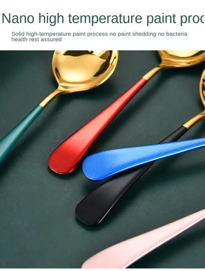 Eco Friendly Dinnerware Set, Portable Cutlery Sets With Case, Silverware Sets, 304 Kitchen Accessories Fork Spoon Gold Knife