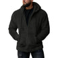 7 Color Option Men Fleece Hoodie Coats Autumn Winter Tie Collar Pocket Soft Flurry Fleece Zip Up Sweatshirt FYY-90090