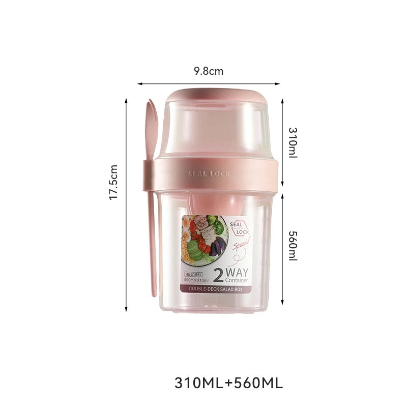 Carry Breakfast Cups, Salad Cups, Yogurt Cereal, Oatmeal Snacks, Parfait Containers and Salad Dressing Holders with Forks!