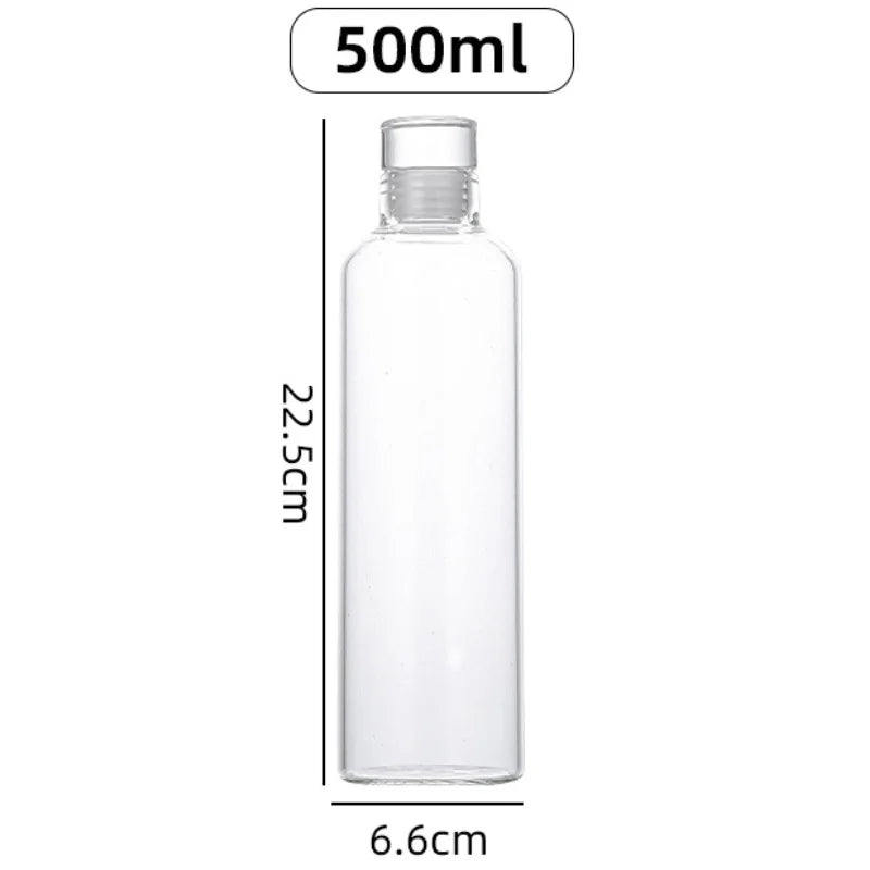 300-1000ML Glass Water Bottle Large Capacity Multi-function Creative Simple Milk Cup Portable Transparent Outdoor Sports Bottle