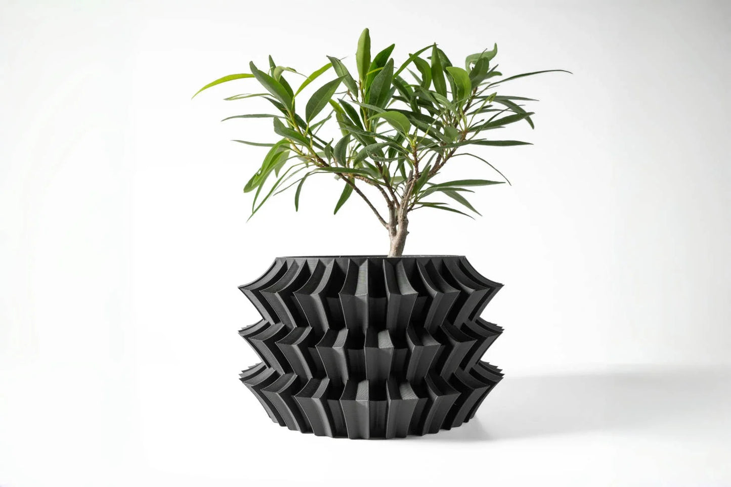 3D Printed Eco-Friendly Irregular Geometry Plant Pot Textured Lines Biodegradable maceta for Home Decoration  Sustainable Gift