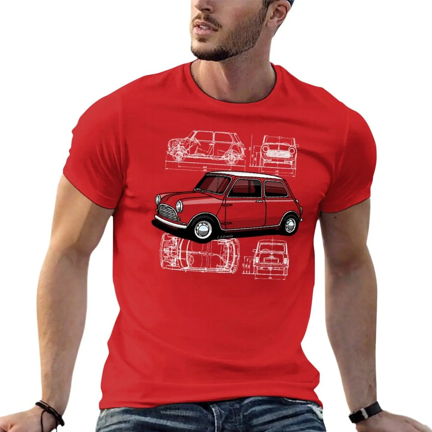 Copia de My drawing of the first utility vehicle to win the Monte Carlo Rally T-Shirt tops plus size tops men t shirts