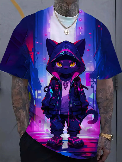 Men's T-Shirts Personalized Hip Hop Bear Pattern 3D Print Tops Tees Summer New Streetwear Oversized Unisex tShirt Men Clothes