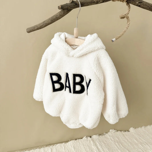 Baby Boy Clothes Newborns Fashion Hooded Romper Autumn Winter Toddler Girls Smooth Warm Sweater Tops Pants  BodySuit 0-18 Months