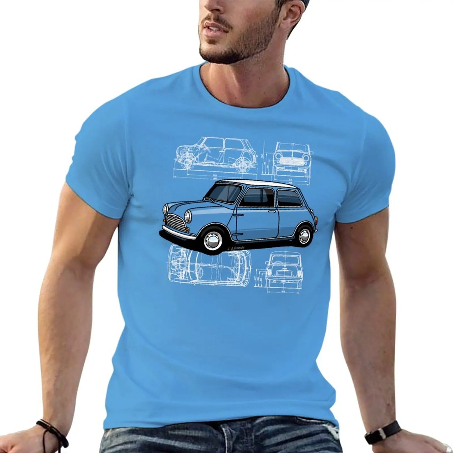 Copia de My drawing of the first utility vehicle to win the Monte Carlo Rally T-Shirt tops plus size tops men t shirts