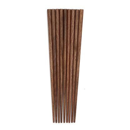 1 pair Japanese Walnut Chopsticks Solid Wood Pointed Round Chopsticks Wooden Tableware Eco-friendly Home Kitchen Supplies