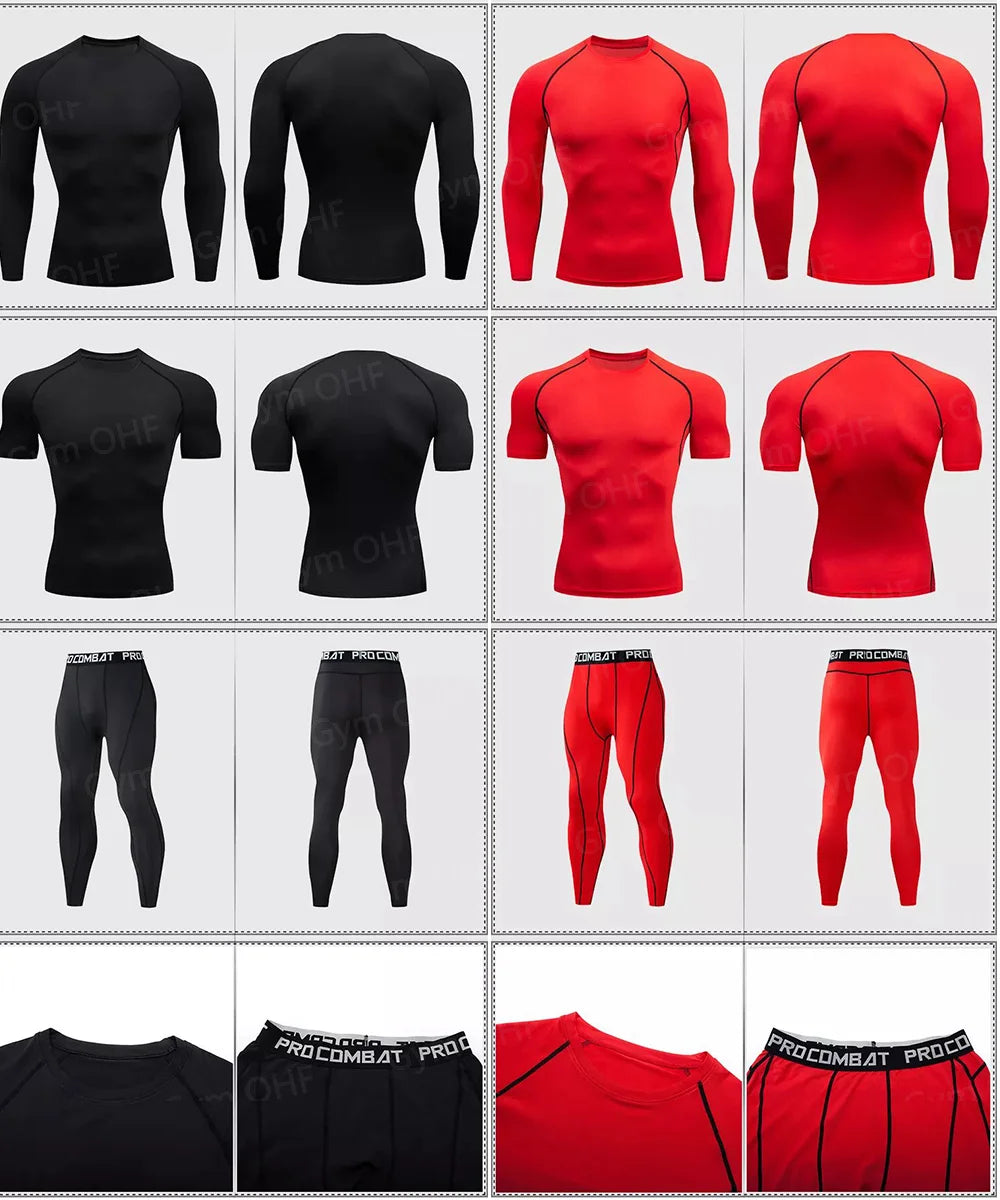Men Bodybuilding Sports T-Shirt Quick Dry Running Shirt Long Sleeve Compression Top Gym T Shirt Men Fitness Tight Rashgad
