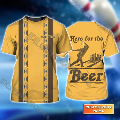 Summer Latest Mens t shirt Personalized Name Bowling Team 3D Full Printed Unisex Casual Tshirt Gift For Bowling Lovers DW206