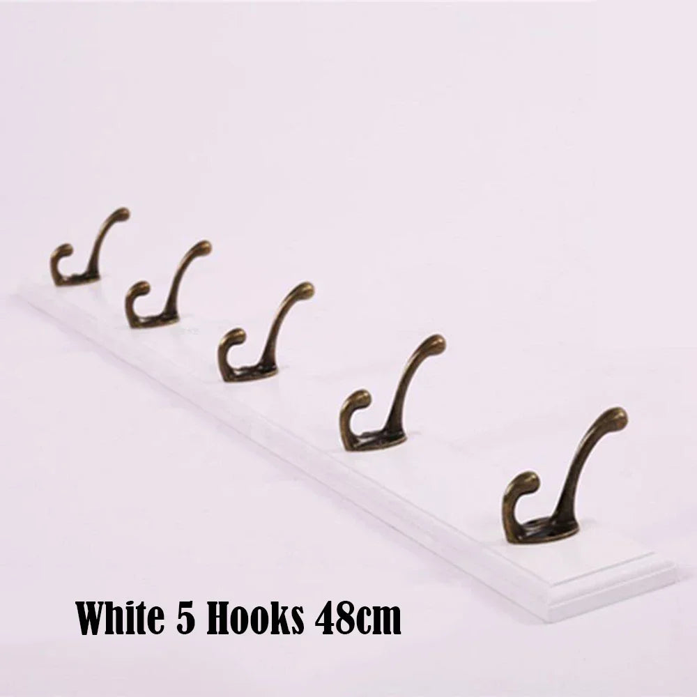 Bedroom Door Rear Solid Wood Hook Wall Hanger Hook Coat Rack Perforated Clothes Hook Closet Organizador Home Decoration