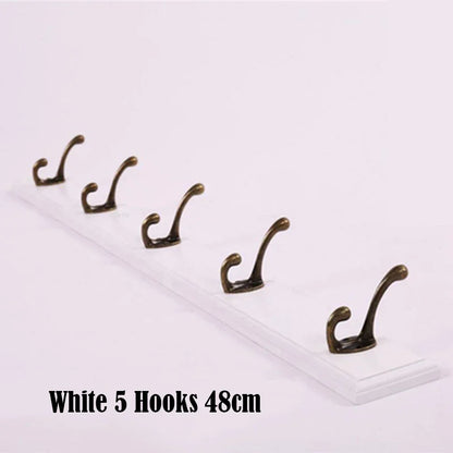 Bedroom Door Rear Solid Wood Hook Wall Hanger Hook Coat Rack Perforated Clothes Hook Closet Organizador Home Decoration