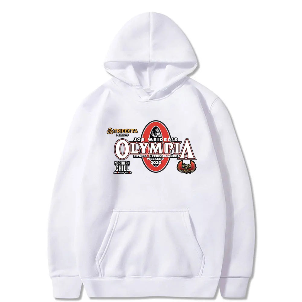 Olympia Gym Fitness Pump Cover Graphic Print Hoodie Male Casual Oversized Hooded Tracksuit Men Women's Fashion Vintage Hoodies