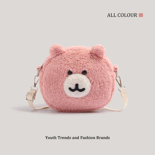 Niche Design Cute Chiikawa Bear Crossbody Bag for Women Autumn and Winter New Lamb Fur Cartoon Shoulder Bag Trend Girl Gift